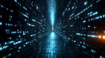 Poster - Futuristic high-tech background with sleek lines and glowing elements, symbolizing innovation, digital progress, and technology advancement. Perfect for tech events and presentations. Caption space in