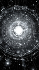 Poster - Futuristic high-tech background with sleek lines and glowing elements, symbolizing innovation, digital progress, and technology advancement. Perfect for tech events and presentations. Caption space in