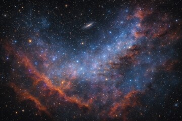Wall Mural - magnificent starfield cosmos with spiral galaxies and nebulae stretching across infinite space