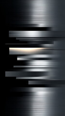 Poster - Abstract silver technology background with horizontal lines and blocks. Digital network design symbolizes data transfer, connectivity, and futuristic business concepts on a sleek dark silver gradient.