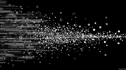 Poster - Abstract silver technology background with horizontal lines and blocks. Digital network design symbolizes data transfer, connectivity, and futuristic business concepts on a sleek dark silver gradient.