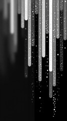 Poster - Abstract silver technology background with horizontal lines and blocks. Digital network design symbolizes data transfer, connectivity, and futuristic business concepts on a sleek dark silver gradient.