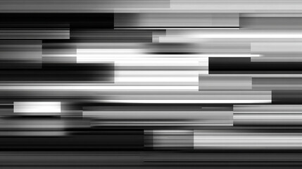 Poster - Abstract silver technology background with horizontal lines and blocks. Digital network design symbolizes data transfer, connectivity, and futuristic business concepts on a sleek dark silver gradient.