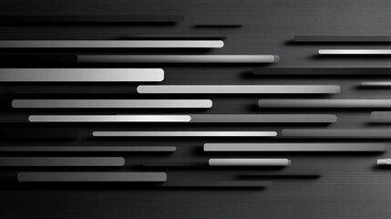 Poster - Abstract silver technology background with horizontal lines and blocks. Digital network design symbolizes data transfer, connectivity, and futuristic business concepts on a sleek dark silver gradient.