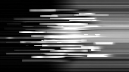 Poster - Abstract silver technology background with horizontal lines and blocks. Digital network design symbolizes data transfer, connectivity, and futuristic business concepts on a sleek dark silver gradient.