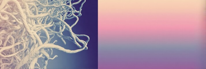 Poster - Tangled Thread on the Left Symbolizes Mental Overload While a Calming Gradient on the Right Offers a Sense of Tranquility and Balance