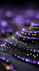 Poster - Purple technology background with horizontal lines and blocks. Abstract digital backdrop representing data transfer and network systems. Sleek design for business presentations and tech concepts.


