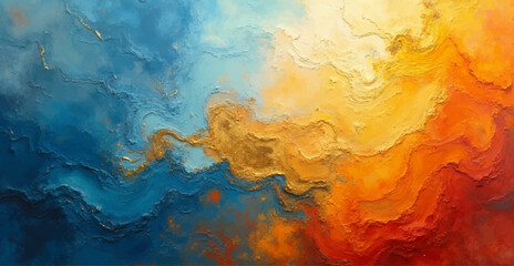 Poster - Grunge background with fiery paint strokes and vintage paper texture