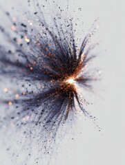 Poster - Vibrant Abstract Starburst Radiating From a Corner With Mixed Textures and Shimmering Effects