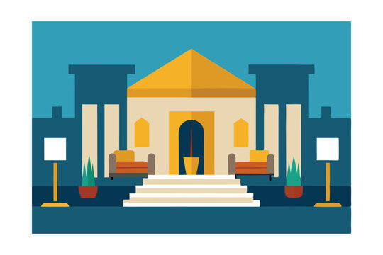 Grand Architectural Design Majestic Building Exterior Illustration