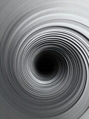 Poster - Abstract Spiral Design in Grey Gradient Creates a Mesmerizing Effect of Inward Motion and Depth