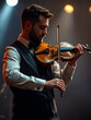 © Rebekah - Man violin player in musican concept