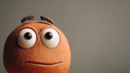 Poster - Clay Character With Wide Eyes Expresses Surprise in Simple Setting