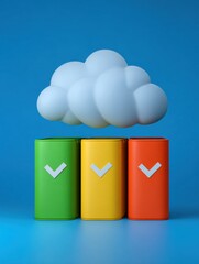Poster - Cloud Storage Safety Checklist in a Vibrant Setting Highlighting Essential Security Measures for Digital Data Protection