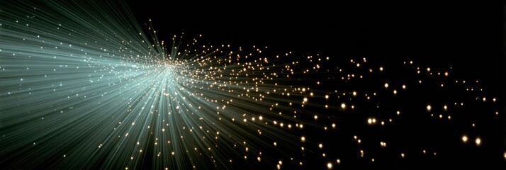 Poster - Starburst Effect Expanding Dramatically From the Corner, Creating a Vibrant Display of Light and Movement in a Dark Background