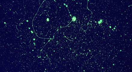 Poster - Abstract Particle Stream Background Art Glowing Trails Deep Space Energy Flow Technology Innovation