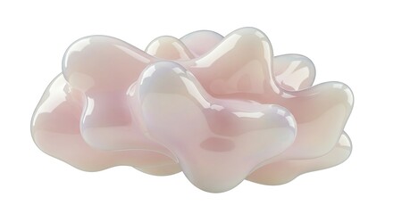 Poster - Abstract Pink Blob Sculpture Isolated on White Background Modern Art Concept Visual Aesthetic