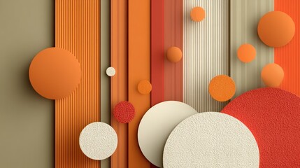 Poster - Abstract Orange and Beige Geometric Composition