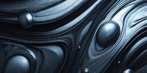 Leinwandbilder - Metallic Flow with Abstract Spherical Formations