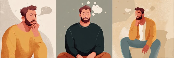Poster - Effective Mental Health Tips for Men Promoting Well-Being and Resilience in Daily Life Focusing on Mindfulness and Emotional Strength