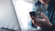 © tippapatt - AI Chatbot conversation assistant. Person using online customer service with chatbot to get support. AI automatic answering machine. Artificial intelligence, customer support center, CONTACT US