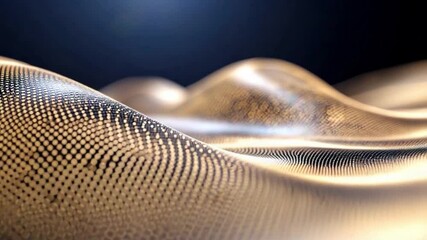 Aufkleber - Golden Abstract Waves: Luxurious, undulating waves of golden light shimmer with intricate detailing, creating an elegant and mesmerizing abstract landscape.