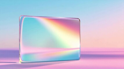 Poster - Transparent Holographic Display: A captivating holographic display, showcasing a blend of pastel hues and iridescent light.