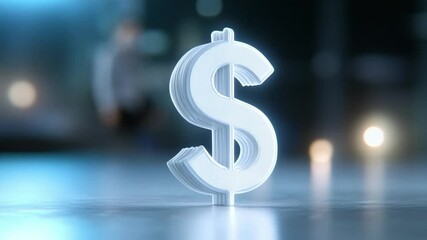 Aufkleber - The dollar sign in the foreground: A radiant dollar symbol, representing finance, money, and the spirit of trade.