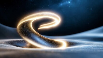 Poster - Swirling Cosmic Energy: An ethereal depiction of swirling cosmic energy, gracefully flowing through a serene, undulating landscape, evoking a sense of wonder and the vastness of the universe.