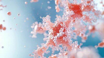 Poster - Microscopic Marvel: An artistically rendered close-up, of the intricate forms of biological cell, exhibiting both scientific accuracy and artistic beauty.