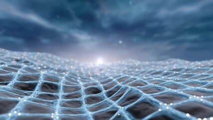 Poster - Abstract Digital Landscape: An abstract, high-tech digital landscape evokes a sense of interconnectedness and innovation.