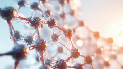 Aufkleber - Neuron Connection: A captivating, highly detailed 3D render of a neuron network showcases the intricate beauty of the human brain, rendered in a soft, atmospheric light and close-up detail.