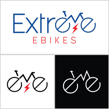 Extreme Bike Logo, Latter mark bike with latter E