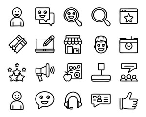 Poster - Customer journey icon thin line flat design illustration isolated on transparent background