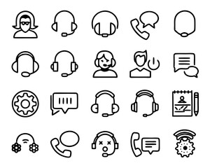 Poster - Customer support agent button icon isolated on transparent background