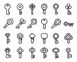 Poster - Key factor icon thin line art single element isolated on transparent background