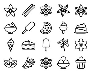 Poster - Single vanilla icon line art graphic isolated on transparent background