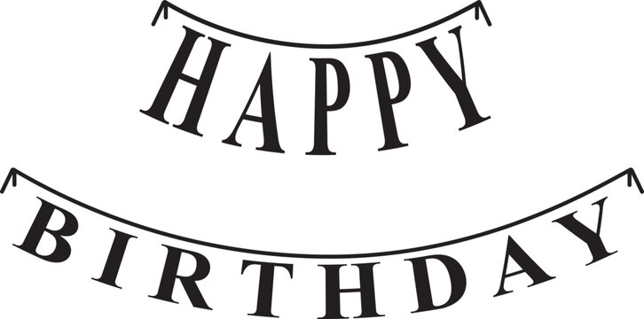 Vector illustration of a Happy birthday Text