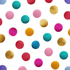 Poster - Colorful Polka Dot Pattern on Black Background Ideal for Creative Projects and Fun Designs Transparent background or png