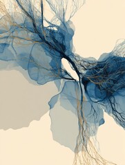 Aufkleber - Vibrant Abstract Art Showcasing Flowing Nerves in a Balanced and Tranquil Arrangement