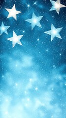 Poster - Celestial Serenity: A mesmerizing display of celestial bodies. Stars and a dreamy nebula combine to create a feeling of awe and wonder. 
