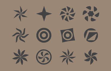 Poster - Twelve abstract geometric black and white shapes