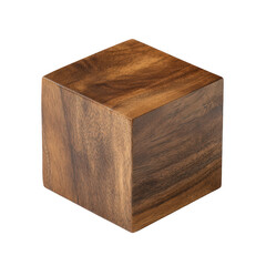 Poster - Dark Wood Cube on White Background, Isolated