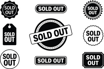 Leinwandbilder - Collection of various monochrome sold out stamps and badges for promotional design concepts