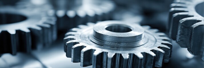 Aufkleber - Intricate Arrangement of Interconnected Gears Showcasing a Mechanical Design in a Clean and Organized Layout