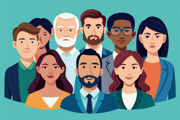 Poster - Diverse group of individuals representing teamwork in a modern office setting