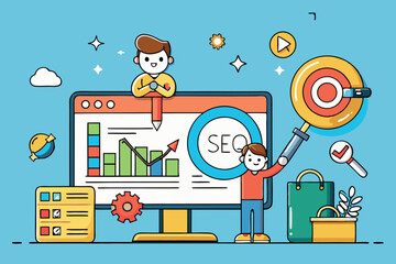 Poster - Digital marketing strategy with data analysis and SEO focus