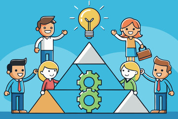 Poster - Teamwork and innovation driving success in a creative workspace during the day