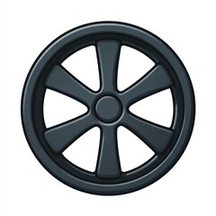 Poster - Dark Gray Five Spoke Wheel on White Background