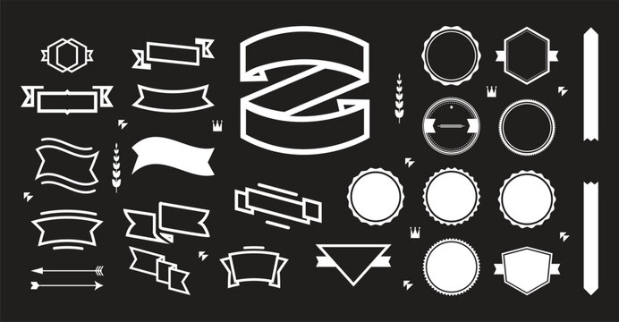 Mid-century Retro Badge Designs Modern Crest Icons Design Elements